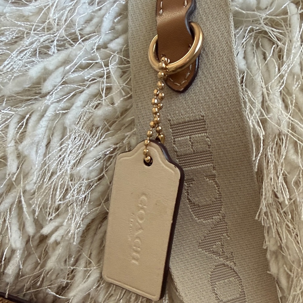 Coach Canvas Crossbody Bag in Beige, Tan and Cream - Picture 3 of 7